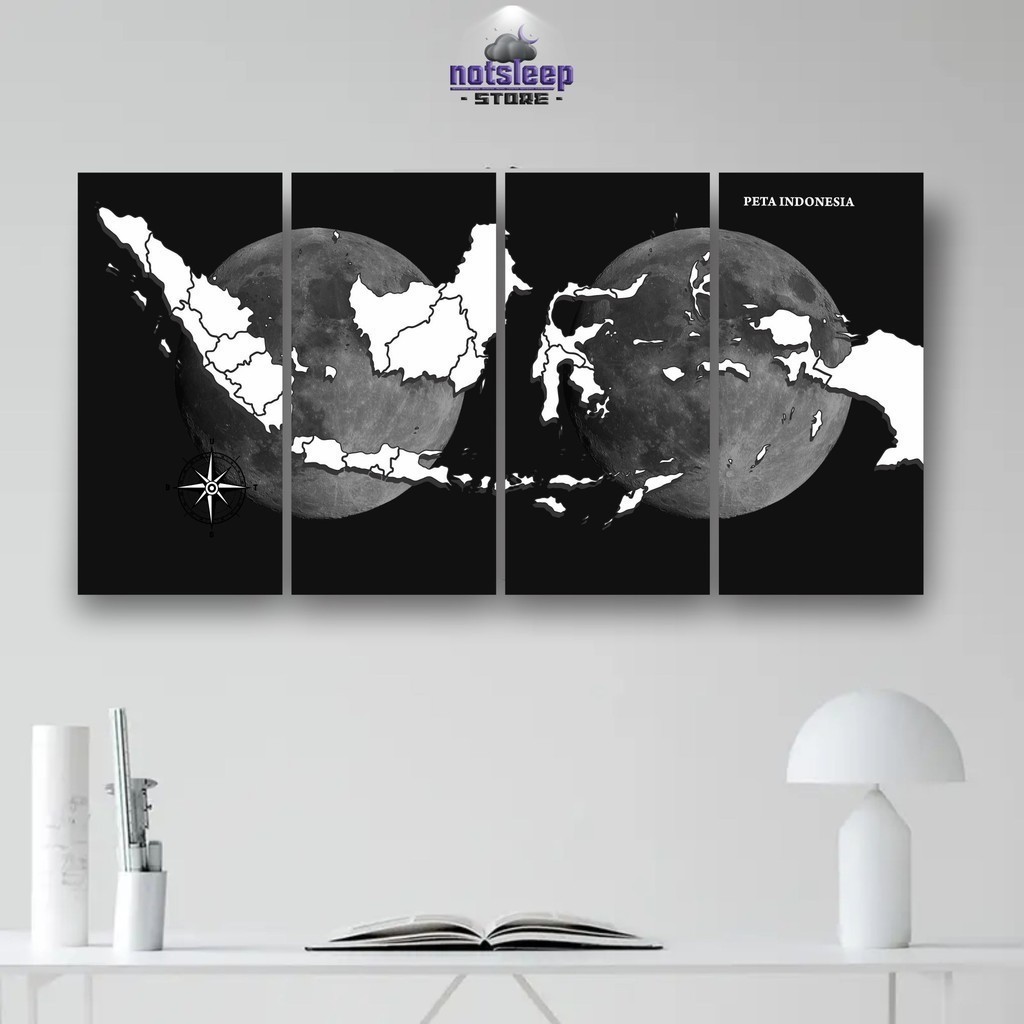 1 Set Poster Hiasan Dinding Kamar  Peta Indonesia  Pajangan kamar aesthetic  poster kayu peta