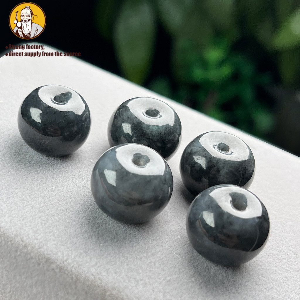 Liontin Passepartout biji ayam hitam, produk asli Myanmar A, batu giok alami, manik-manik transfer b