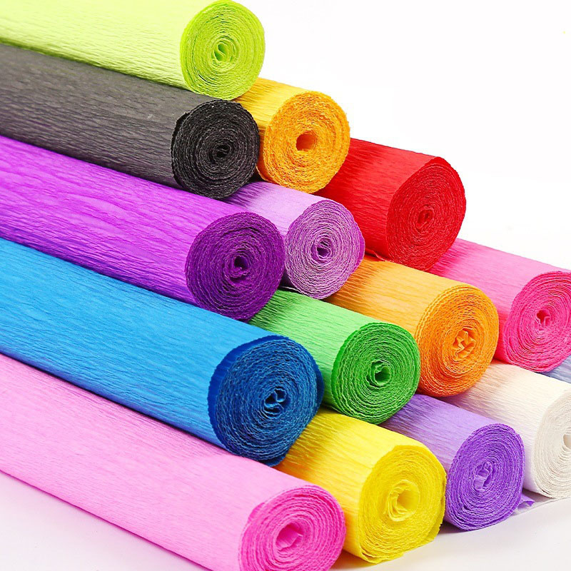 

17 Colors 250x50cm Colored Crepe Paper Roll Origami Crinkled Crepe Paper Craft DIY Flowers Decoration Gift Wrapping Paper Craft