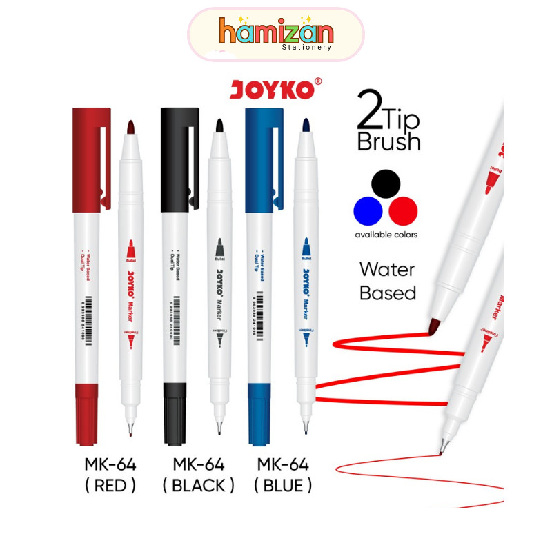 

(1pcs) Spidol + Pulpen 2 kepala Dual Tip Mk64 / Spidol Loose 2 Fungsi MK-64 Joyko Hitam Merah Biru Murah Berkualitas
