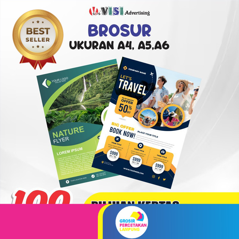 

Promo!!! BROSUR 100 lembar CETAK 1 SISI UKURAN A4,A5,A6