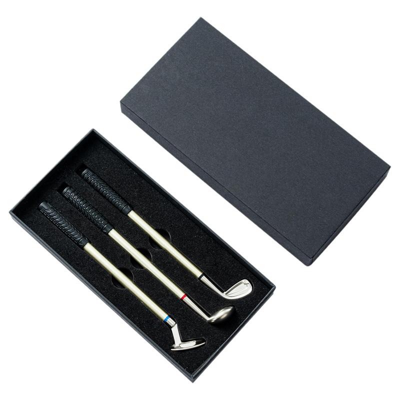 

Pen Gift Box 3PCS Miniature Alloy Golf Club Business Pens Miniature Pen Set For Writing Note Taking Portable Stationery Supplies