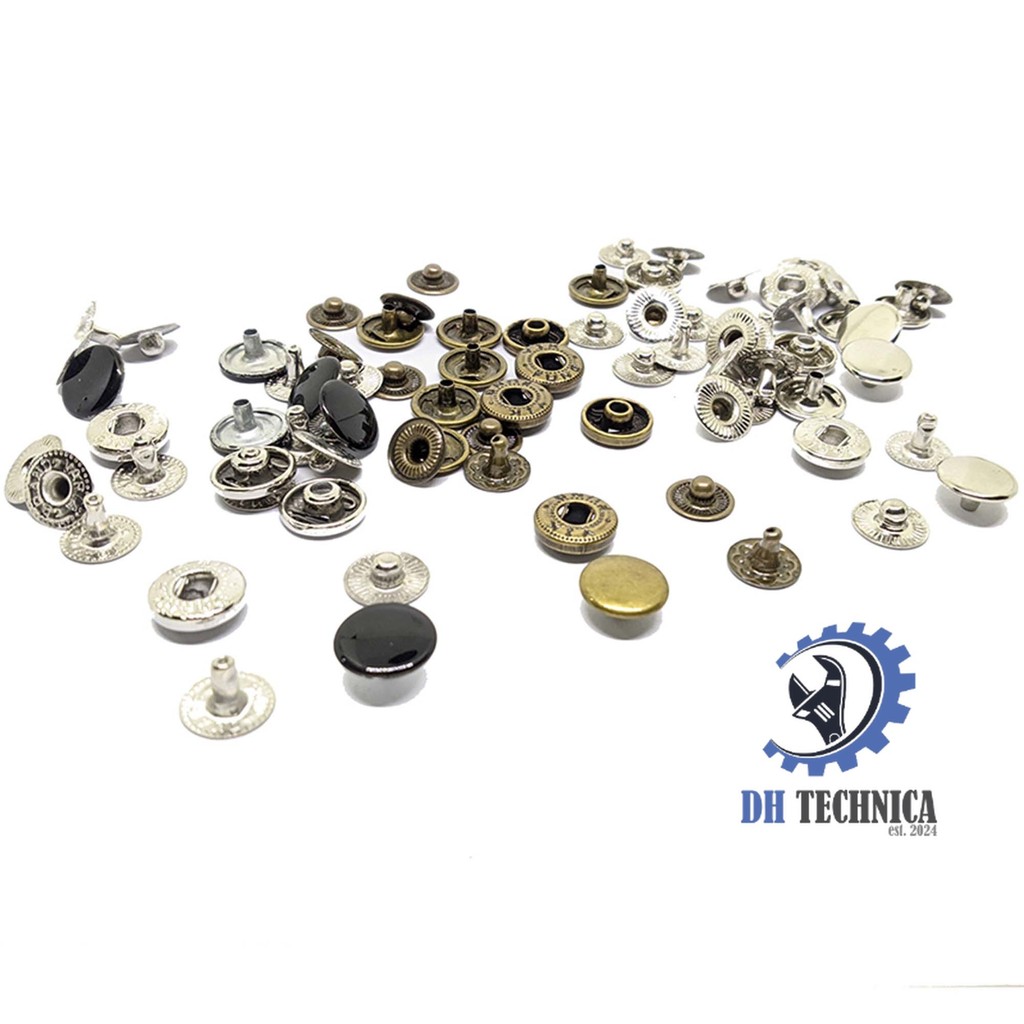 (48 SET) Kancing Cetet Besi 10 Mm - Kancing Jepret Besi