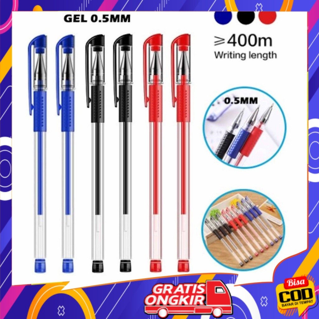 

COD Pulpen Gel 0.5mm Bolpen Pena Pen Alat Tulis Gel Tebal 0.5 MM Pena Cair MURAH U09