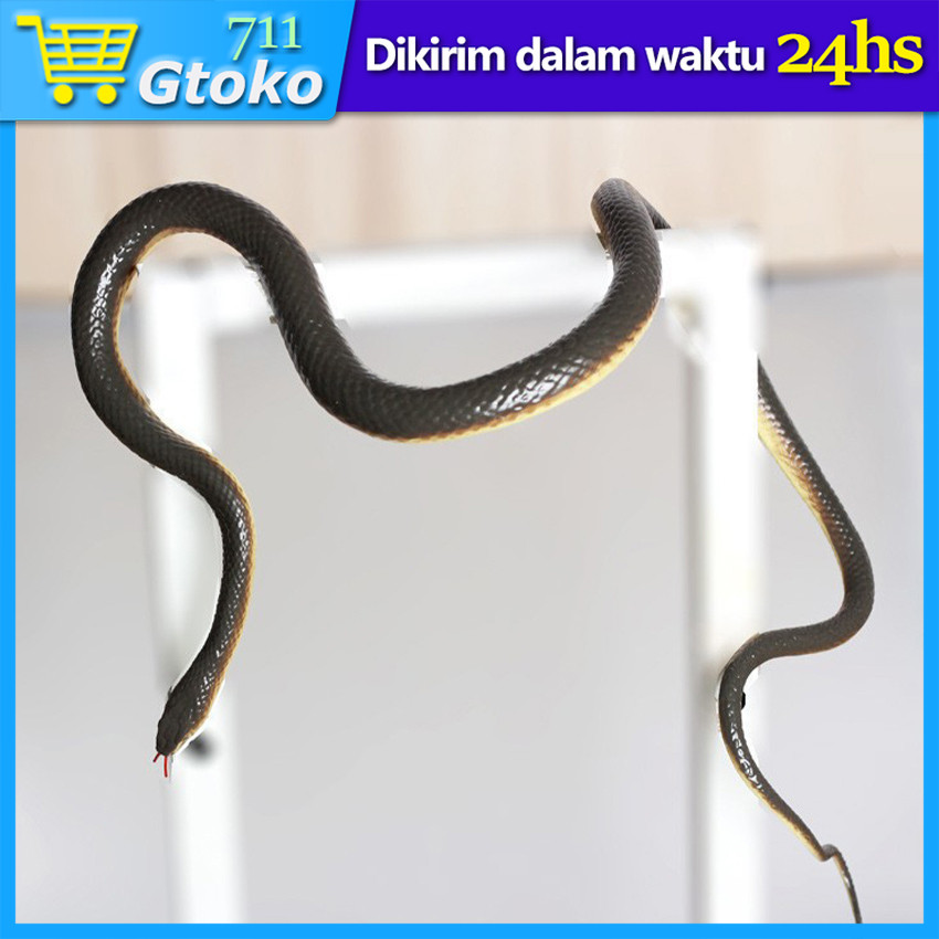 Mainan Prank Ular Palsu Mirip Asli Bahan Karet Panjang 80cm / 120cm