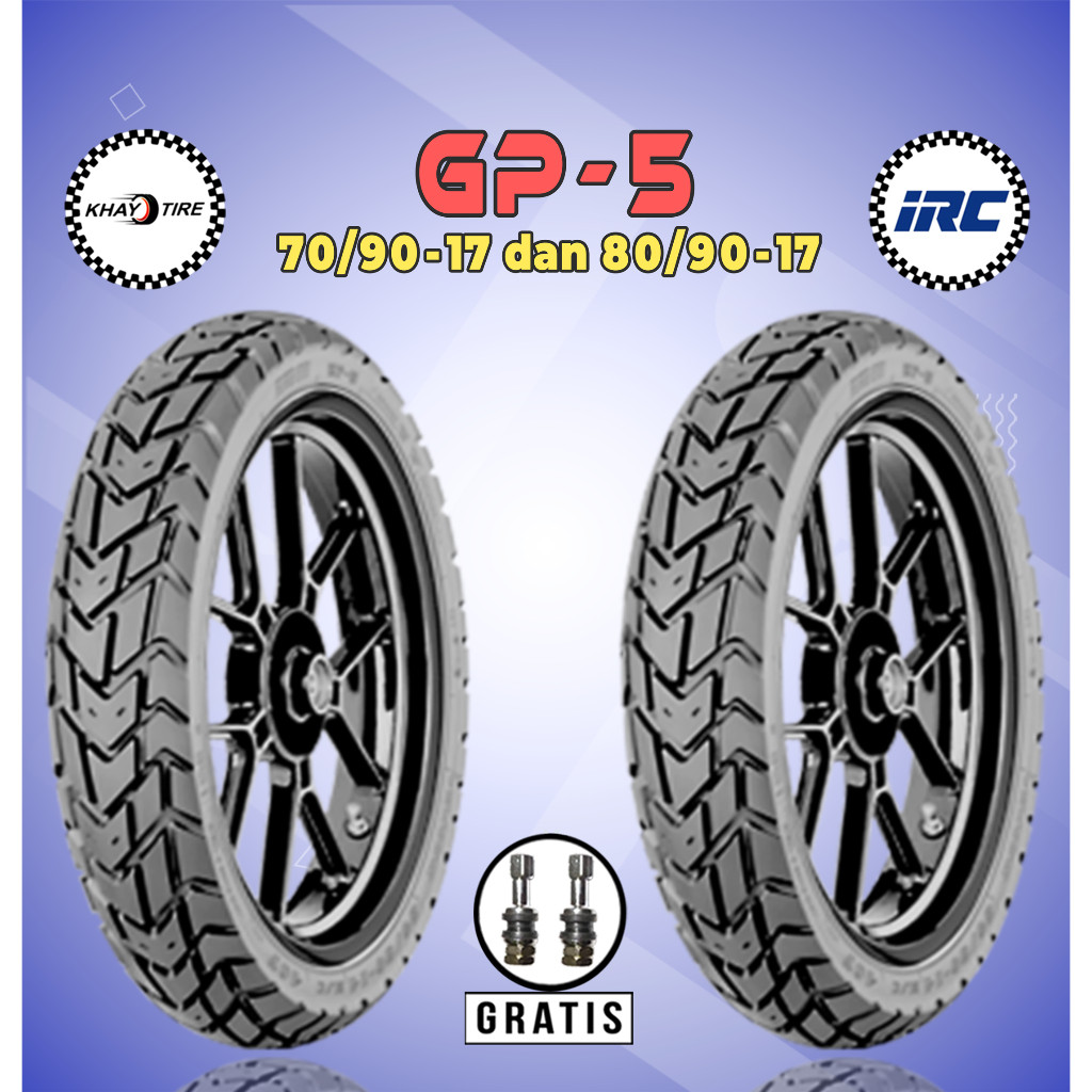 Paket Ban Motor Bebek IRC GP5 70/90-17 + 80/90-17 Tubeless