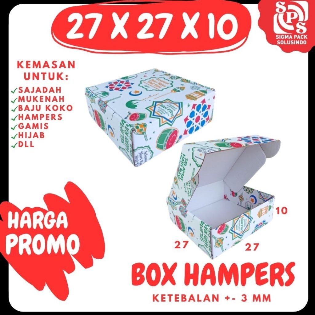 

Box 27x27x10 LS Hoodie Idul Fitri/Print/Polos / custom / Hampers / hoodie / mukena / hijab/brownis Polos/Motif MEDIAPACK