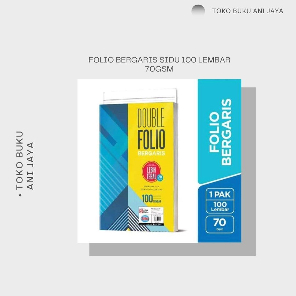

DOUBLE FOLIO BERGARIS SIDU 100 LEMBAR 70GSM Kantor Kertas Paper Stationery