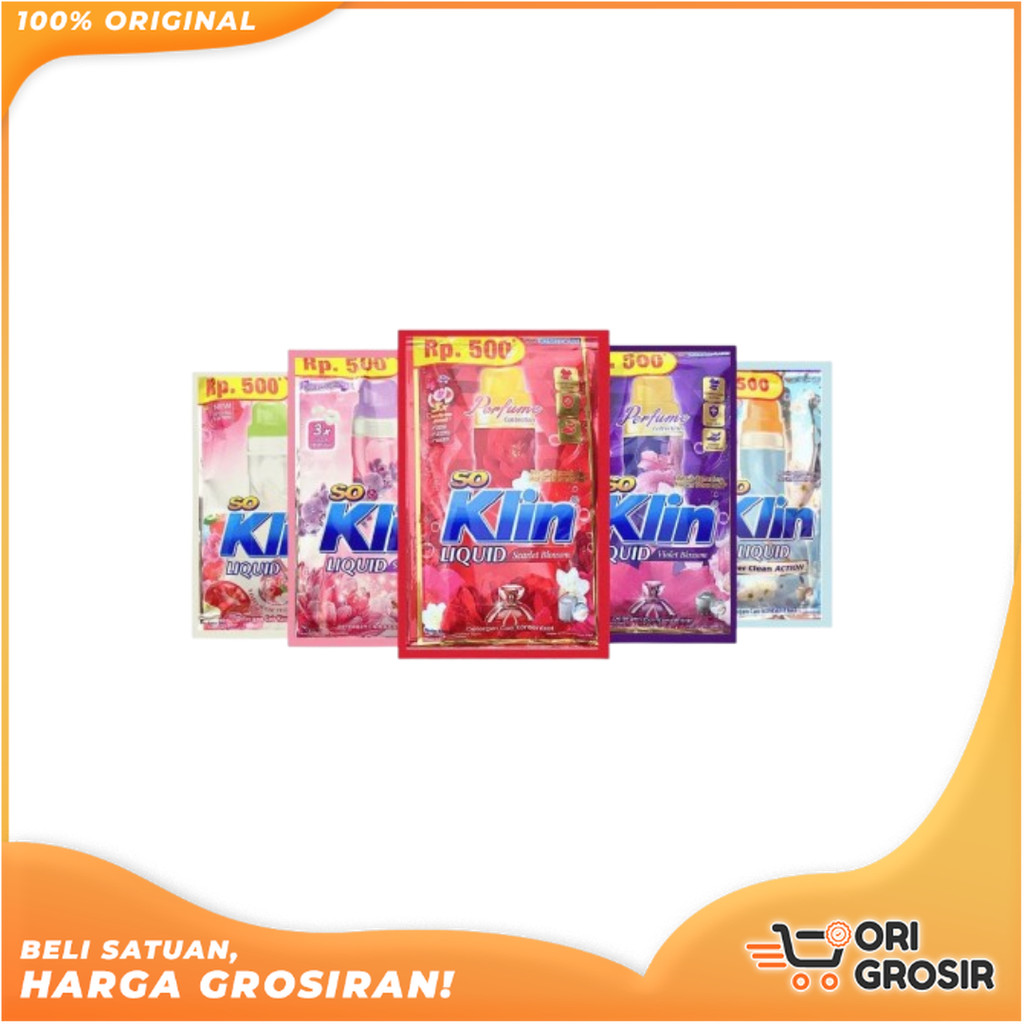 ORI Grosir So Klin Liquid Deterjen Sachet 22ml SoKlin Cair
