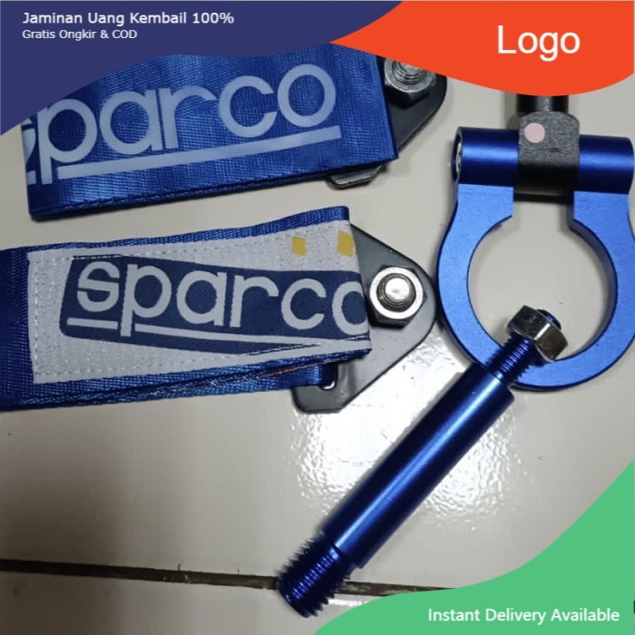 Towing hook besi derek mobil jazz brio biru + towing kain strap biru - 2008-2013 Tasya_Variasi_Mobil
