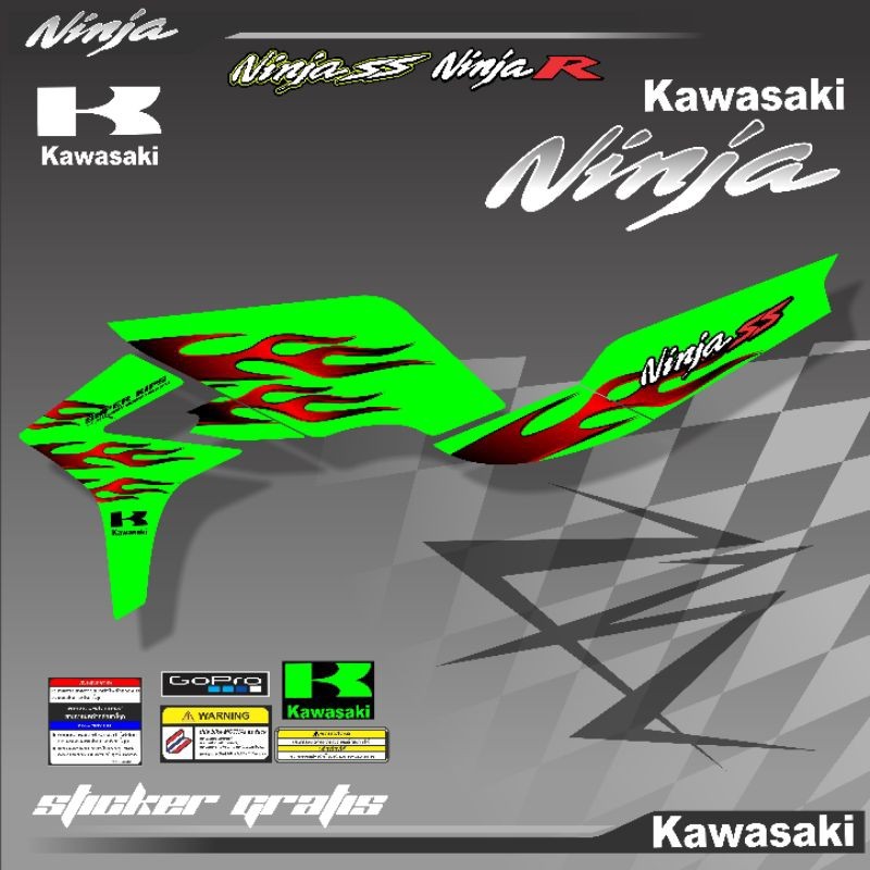 Striping Ninja R Terbaru / Stiker Variasi Motor Ninja R / Ss Variasi