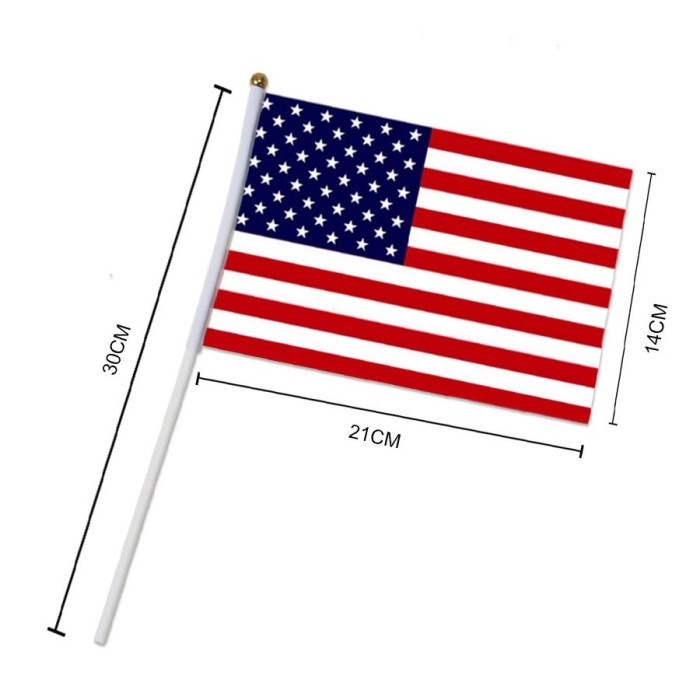 RB001 2pcs bendera tangan USA Hand Flag / bendera Amerika