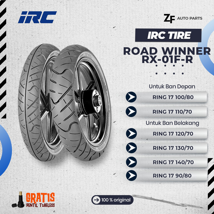 BAN MOTOR BEBEK IRC RX-01 F Ring 17 TUBELES DEPAN BELAKANG Vixion CB150R Tiger