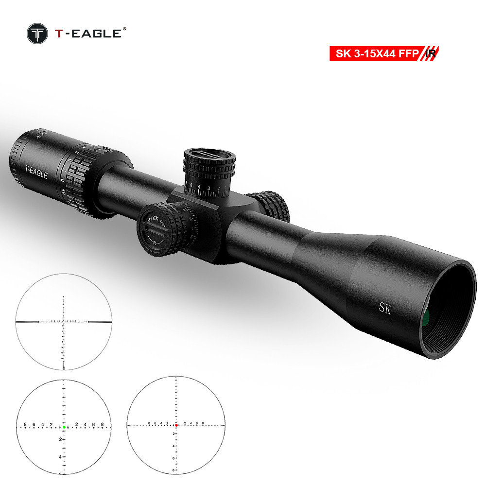T-Eagle SK 3-15x44 FFP IR Hunting Rifle Scope First Focal Plane Riflescopes Tactical Glass Etched Re