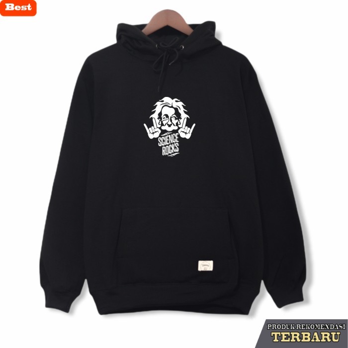 hoodie pria keren Jaket Hoodie Original ELLEVEEN Sweater Fleece Pria Tebal - EinsteinRock, M