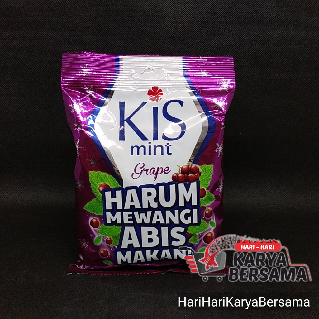 

MAKANAN RINGAN PERMEN KIS MINT RASA ANGGUR GRAPE BAG 125GR