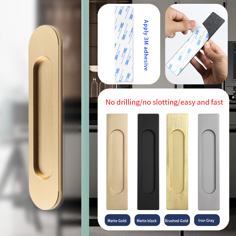 BON Paste sliding door handle kitchen door barn door aluminum door glass sliding door without punchi