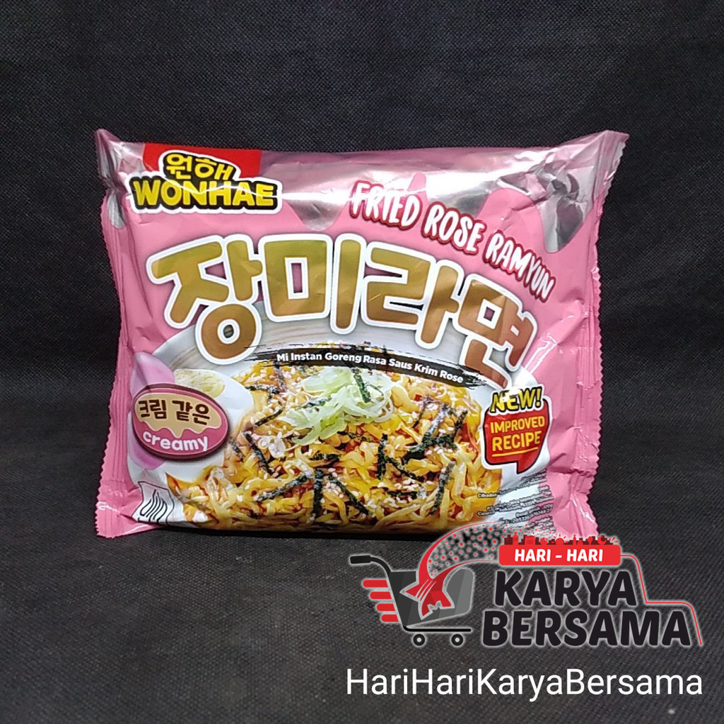 

MI INSTAN GORENG WONHAE FRIED ROSE RAMYUN 120GR