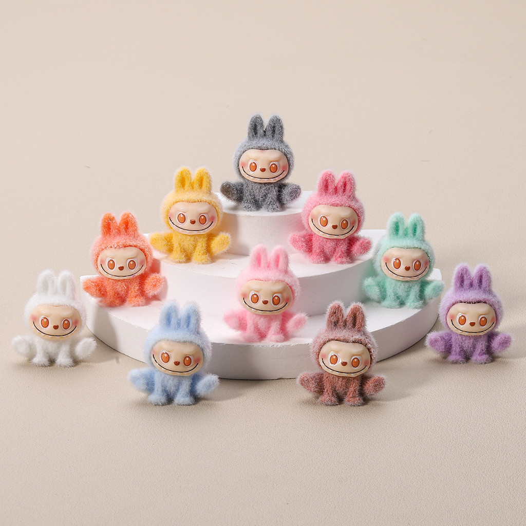 

10pcs/Set Mini Yoga Labubu Cute Toy Desktop Ornaments Cute Handmade Diy Accessories Surprise Gift