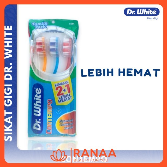 DR WHITE SIKAT GIGI FAMILY PACK CONTEMPO SOFT ISI 3PCS