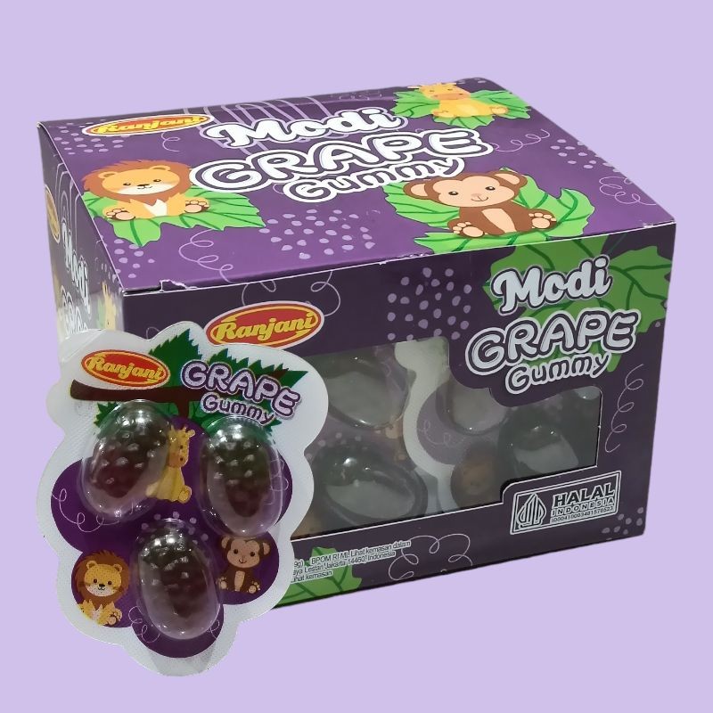 

Ranjani Modi GRAPE Permen Jelly Bentuk Anggur 24 pcs/box - pengedarjajan