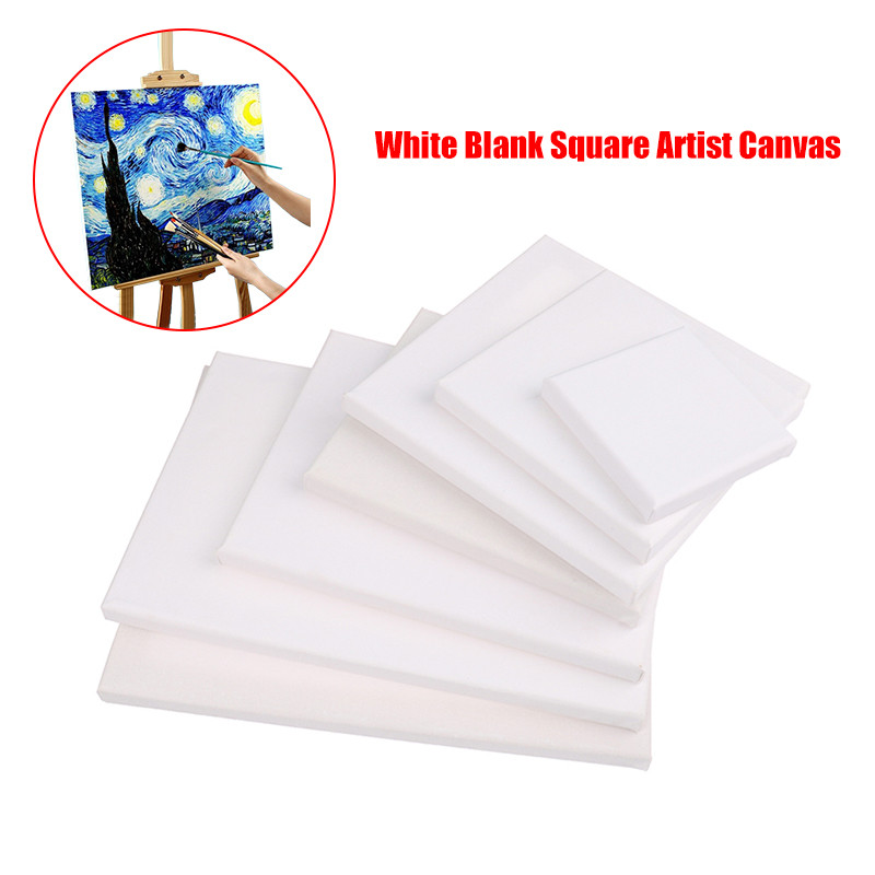 

White Blank Square Artist Canvas For Oil Painting On Canvas, Acrylic Watercolor Oil Paint With Wood Frame As Primer Accessories