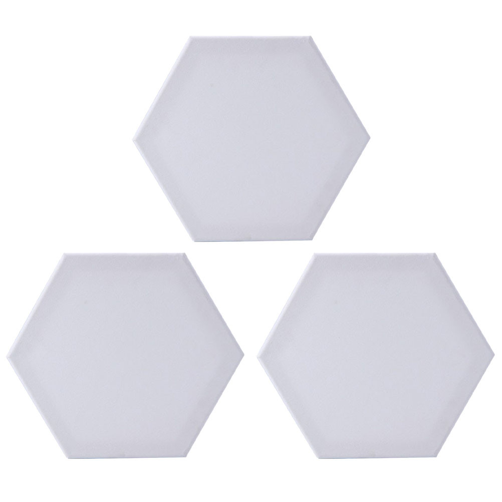 

3 Pcs Hexagon Cotton Drawing Board Thicken Painting Board Artist Canvas Board Oil Paint Canvas Sketchpad (White, 125cm Side