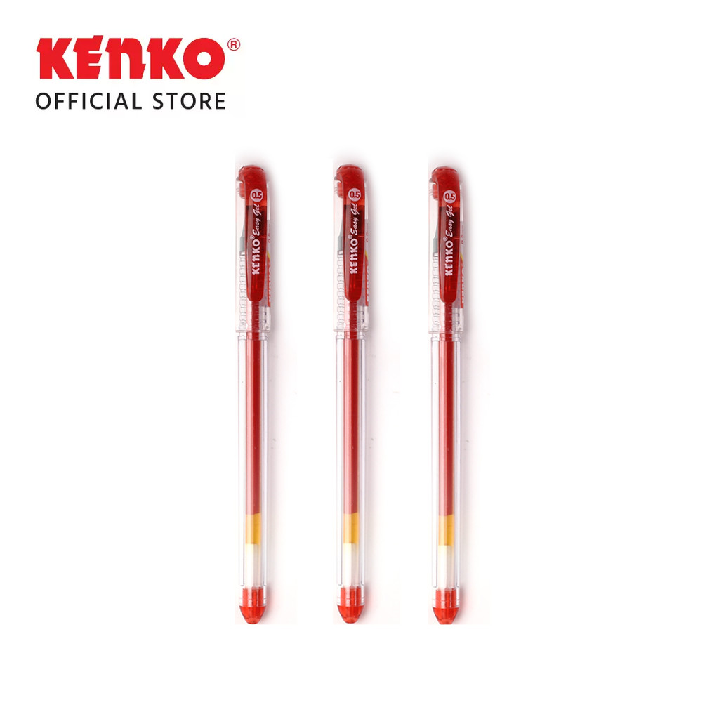 

Pen Easy Gel Red Kenko Red @3 Pcs