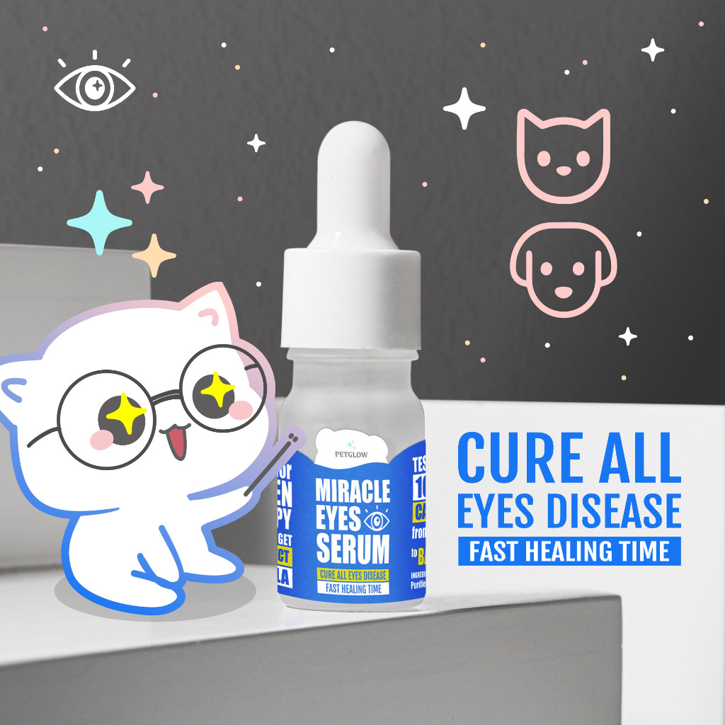 Petglow Miracle Crystal Eyes Serum Obat Tetes Mata Kucing Belekan Iritasi Pembersih Mata Kucing Anji