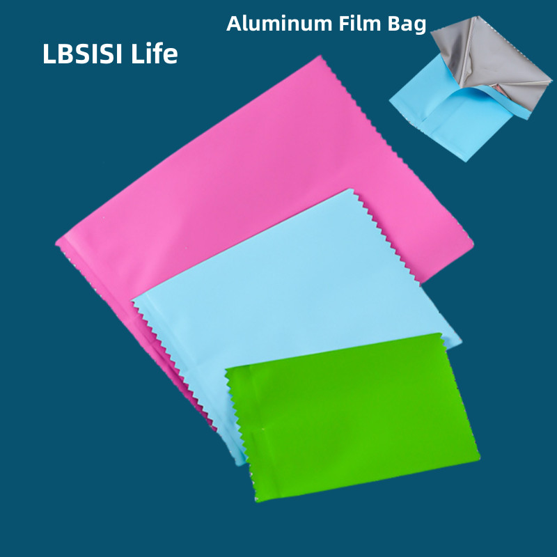 

LBSISI Life 100pcs Pure Color Aluminum Film Cookie Candy Hot Seal Bag Snowflake Cake Nougat Package Cranberry Machine Sealed Bag