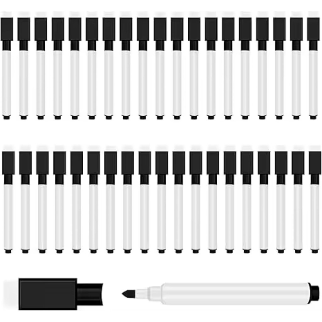 

4pcs Black Dry Erase Marker with Eraser Cap White Board Mini Dry Erase Marker for Office School Supplies