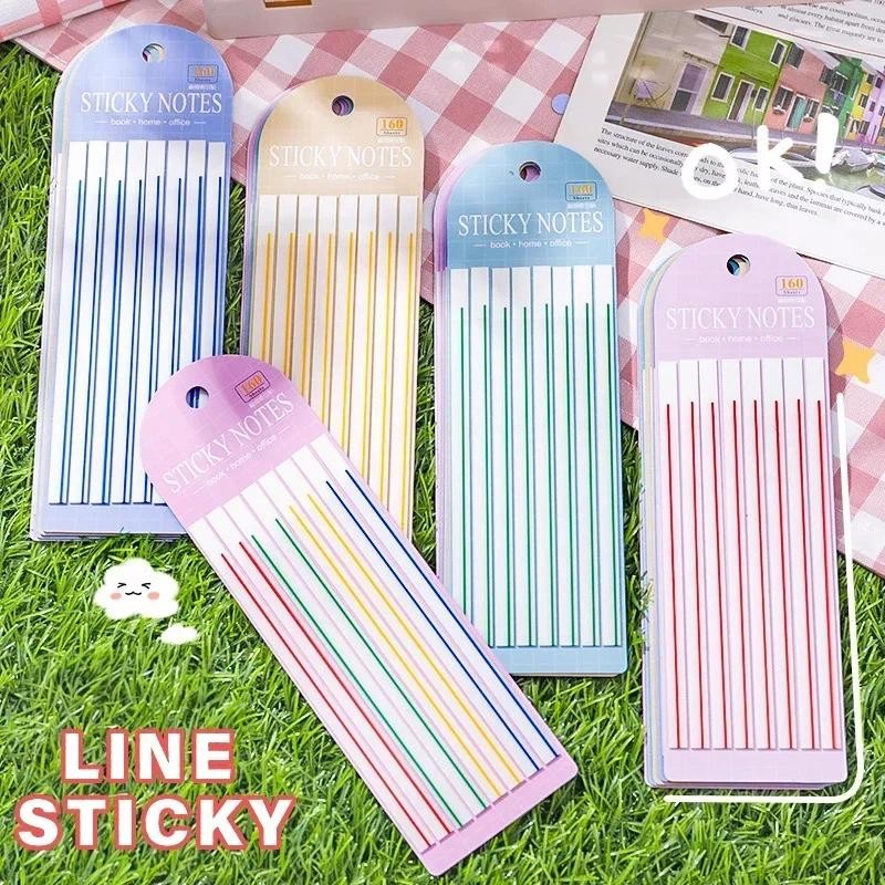 

160pcs/pack Index Tabs Fine Sticker Office School Supplies Marking Line Sticky Notes Transparent PET Materials Sticker