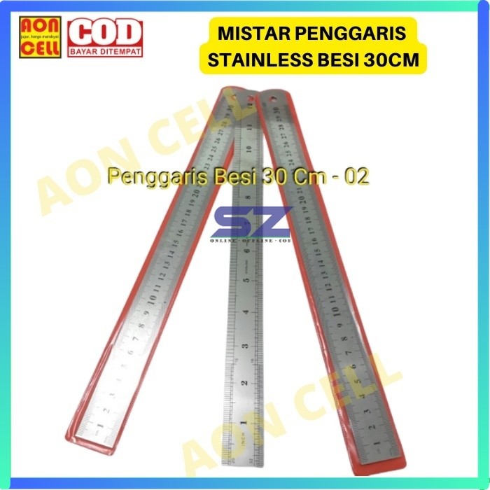 

penggaris besi mistar stainless 30cm 30 cm garisan stainless
