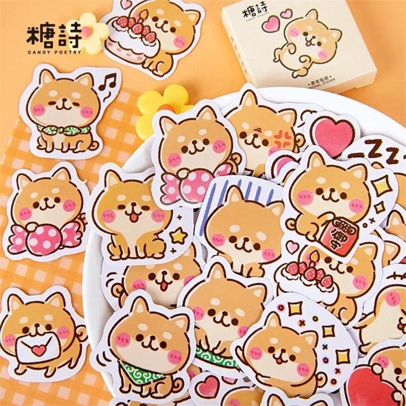 

45Pieces stickers The world dog Cute handbook Diary material Adhesive decoration seal stickers Scrapbooking Box Stationary 4CM