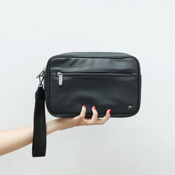 "R.V.Shop" -  TERLARIS TFG Pouch Clutch Tas Tangan Pria Wanita Nobu 216 Black Lifetime Warranty - Wa