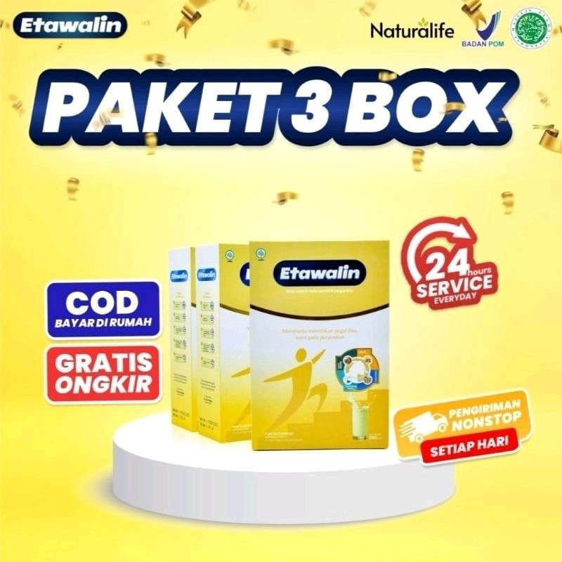 

PAKET 3 BOX Etawalin – Susu Etawa Atasi Masalah Rematik Asam Urat Dan Nyeri Sendi Pada Tulang