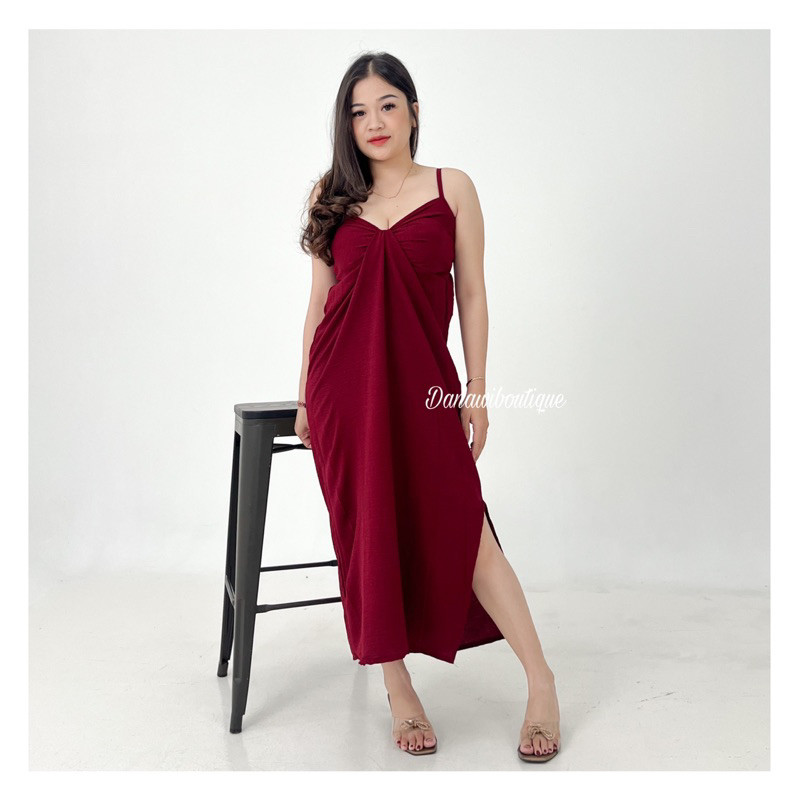 DRESS GUNUNG PANJANG CRINGKLE AIRFLOW / DRESS LUNA KERUT PANJANG AIRFLOW BALI / DRESS WANITA SEXY