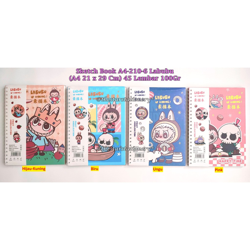 

(1 Biji) Buku Gambar Sketsa Labubu A4 45 Lembar 100Gr 21*29 Cm / Sketch Book GXIMP A4-210-6 Labubu
