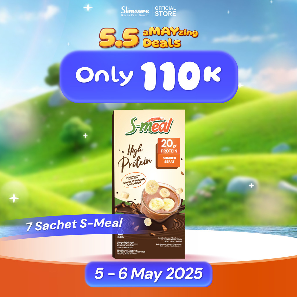 [ Buy 2 Box Free 7Pcs ] S Meal  Chocolate Banana Cinnamon - Super Food Shake | High Protein Meal Rep