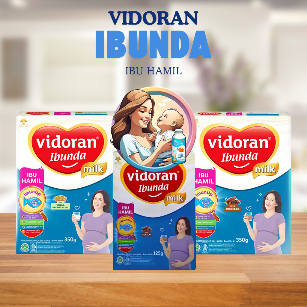 Susu Formula VIDORAN Ibunda Susu Ibu Hamil 350gr Coklat Kacang Hijau Nutriplex