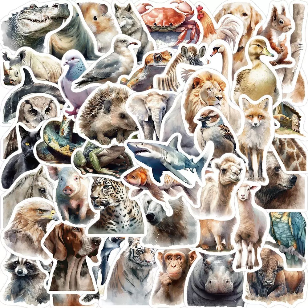 

10/50/100Pcs Mix Cute Cartoon African Wild Zoo Animals Stickers For Kids Toy Luggage Guitar Skateboard Diary Waterproof Sticker