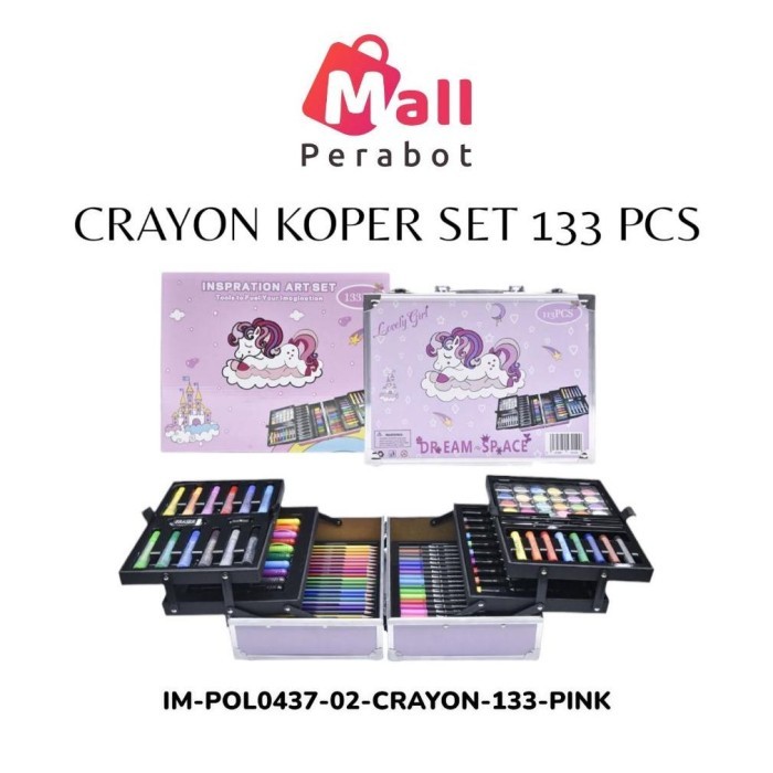 

Ready gan Mall Perabot | Crayon Set 133 Pcs Koper Aluminium Besi | Box Alat Lukis Anak Koper Set | Krayon Mewarnai Anak | Pensil Warna | Perlengkapan Mewarnai Lukis ** - PINK