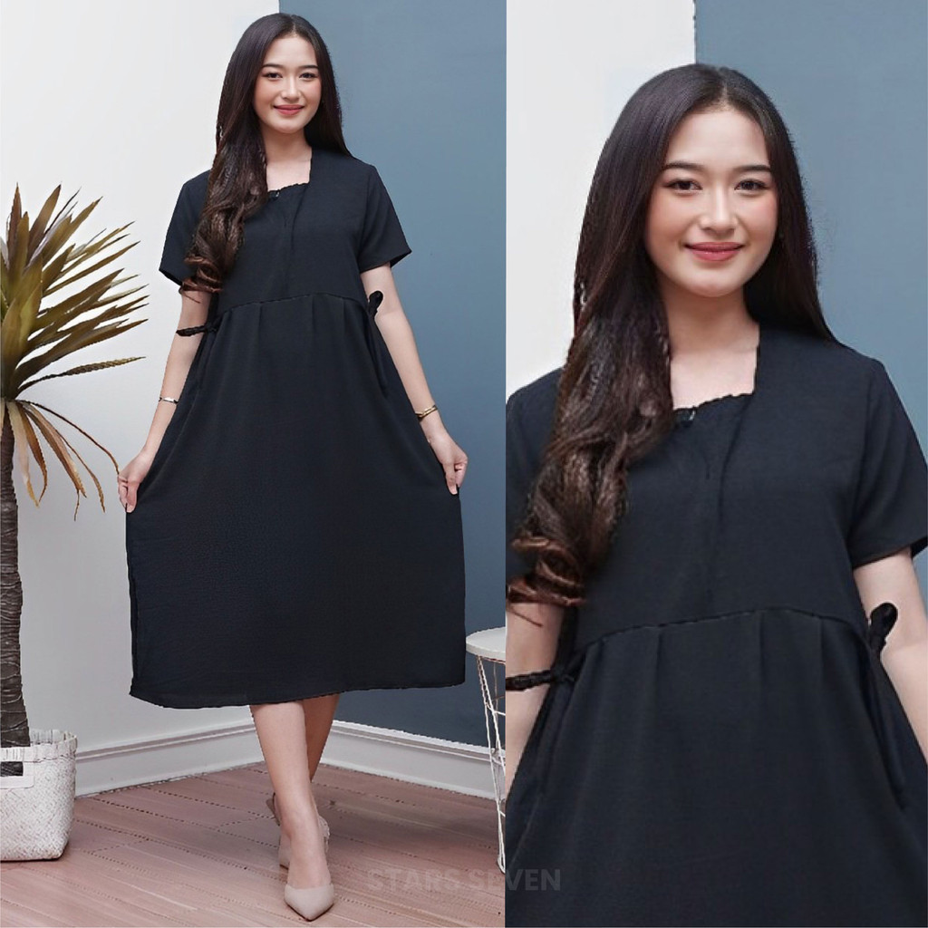 GARNESHOP  ADIRA DRESS CRINKLE AIRFLOW PREMIUM DASTER KEKINIAN Stars Seven