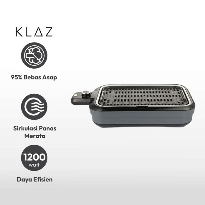 Pemanggang Listrik Grill Barbeque Smokeless KLAZ Elektrik Smokeless Anti Lengket