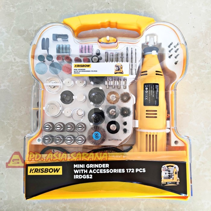 Mesin Mini Die Grinder Tuner Set 172 Pcs KRISBOW / Gerinda Bor Mini