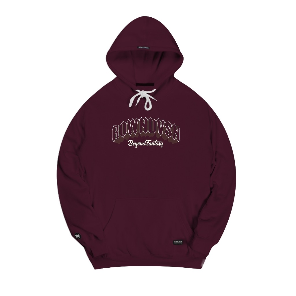 Rown Division Official Pullover Hoodie - Rowndvsn Jaket Canberra Burgundy