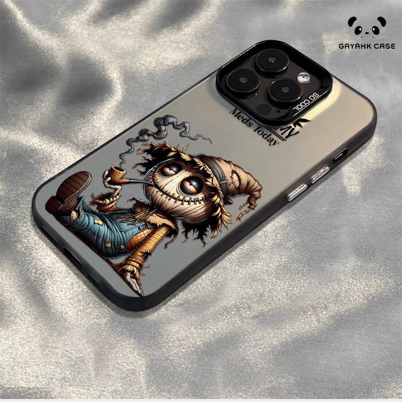 Q417 Boneka jerami case iPhone seri Kompatibel untuk case hp iPhone 11 12 13 14 15 16 pro promax cas