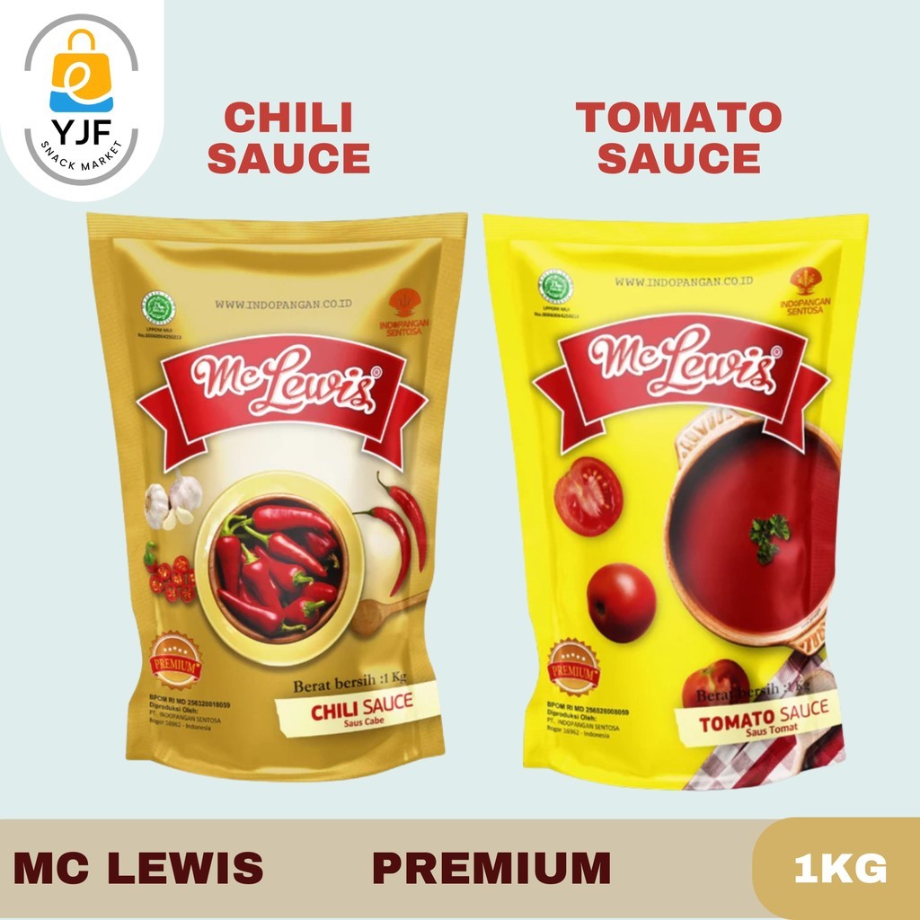 

Mc Lewis Chili Premium Sauce / Chili Sauce / Tomato Premium / Tomato Sauce / Saos / Saus Tomat / Sambal / Saus Cabe / 1kg