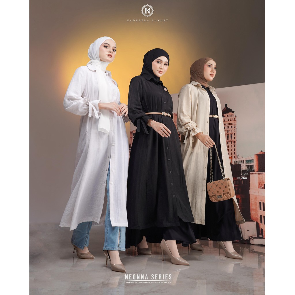 Outer dan Long Tunik Neonna by Nadheera Luxury
