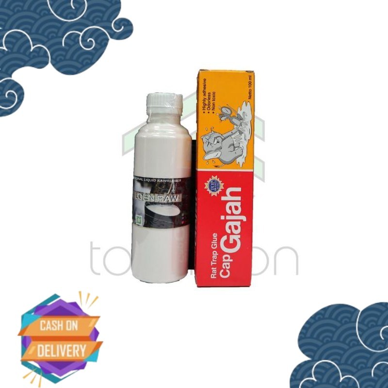 

NEW ARRIVAL Getah Karet Mentah Cair 250Ml Bundle Lem Tikus Cap Gajah GETAH